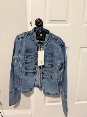SETA Light Blue Military-Style Denim Jacket